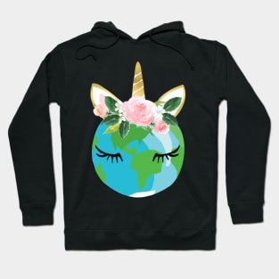 Floral Unicorn Earth T shirt Earth Day Gift Shirt Hoodie